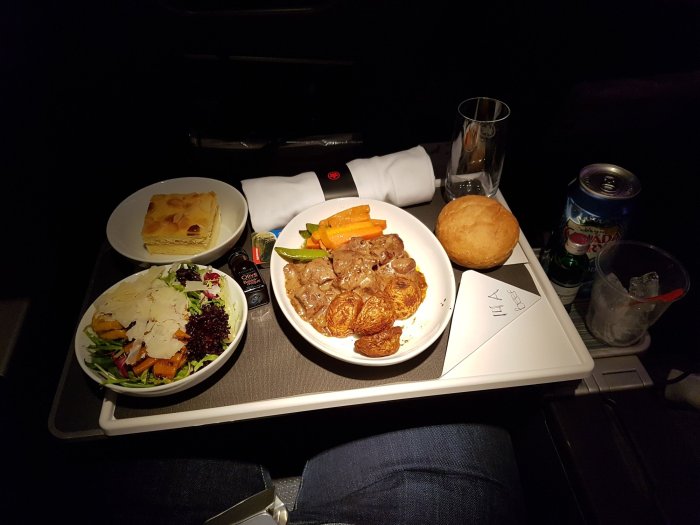 Canada air business meal class food flight meals menu inflight cph yyz airreview