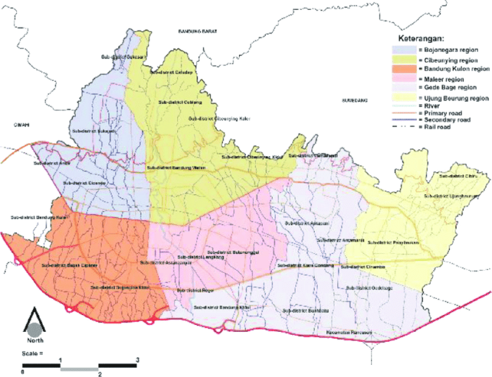 Bandung map indonesia downtown city satellite