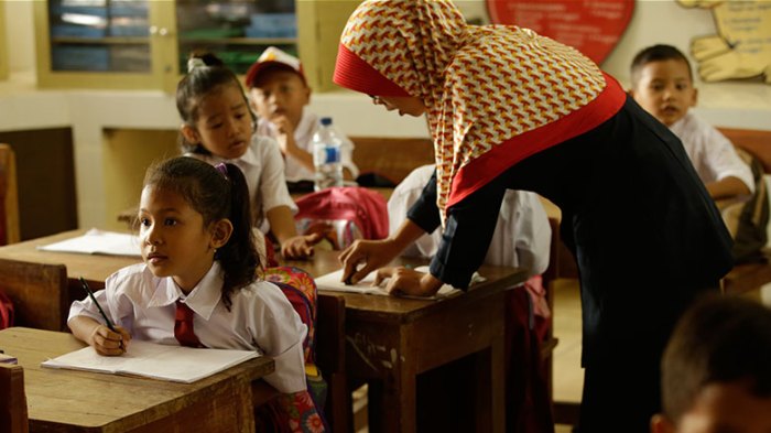 Indonesia education school quality children pekanbaru temporary getty via march