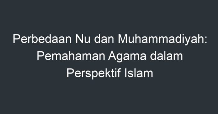 Perbedaan NU dan Muhammadiyah dalam Memahami Islam