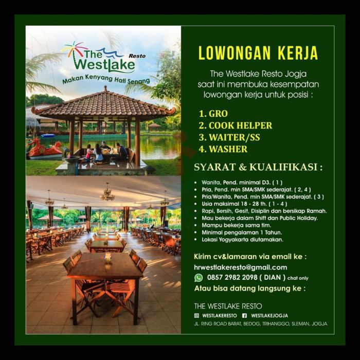 Info loker rumah makan bandung